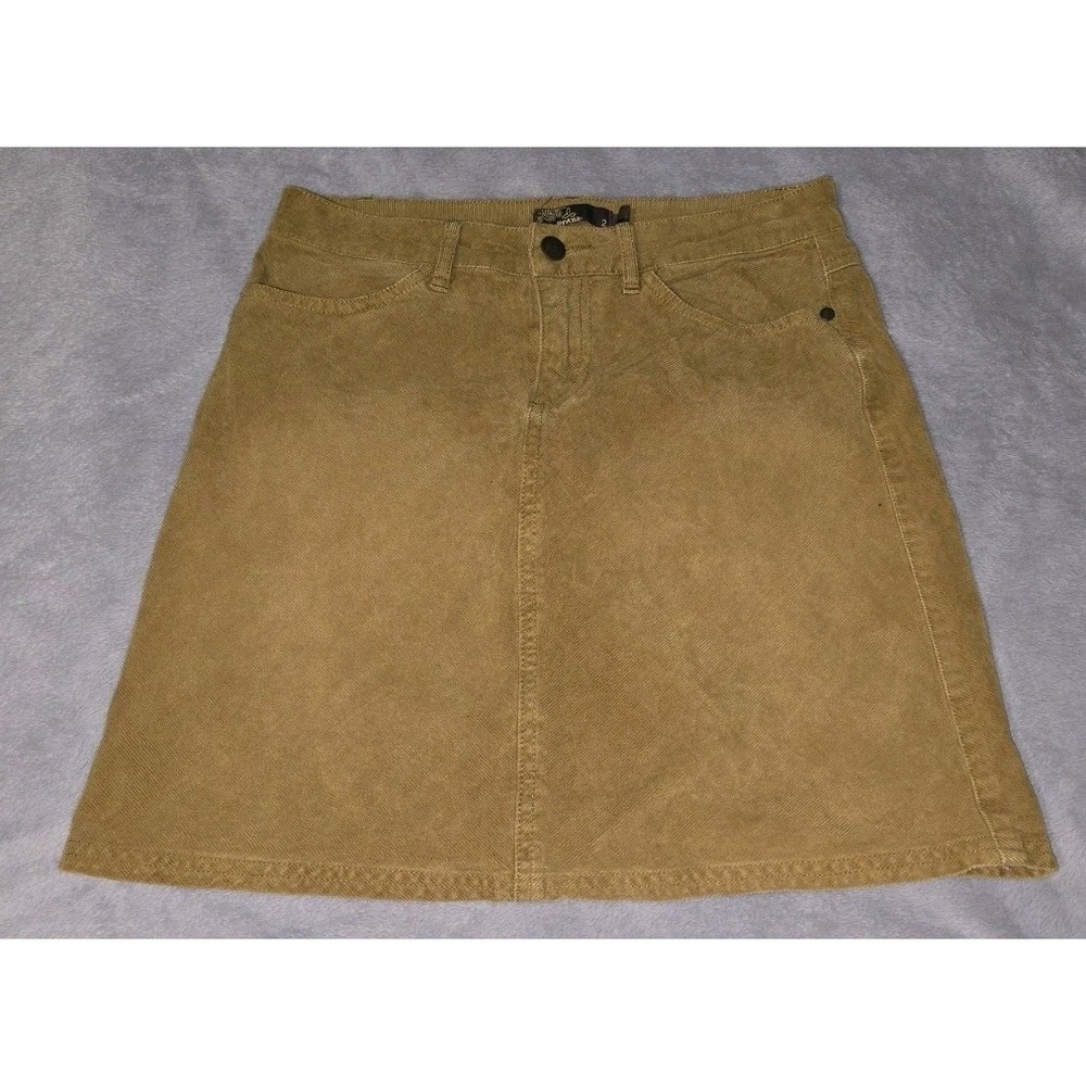 PrAna Skirt Brown Courderoy Denim Stretch Cotton Blend Womens Size 8‎